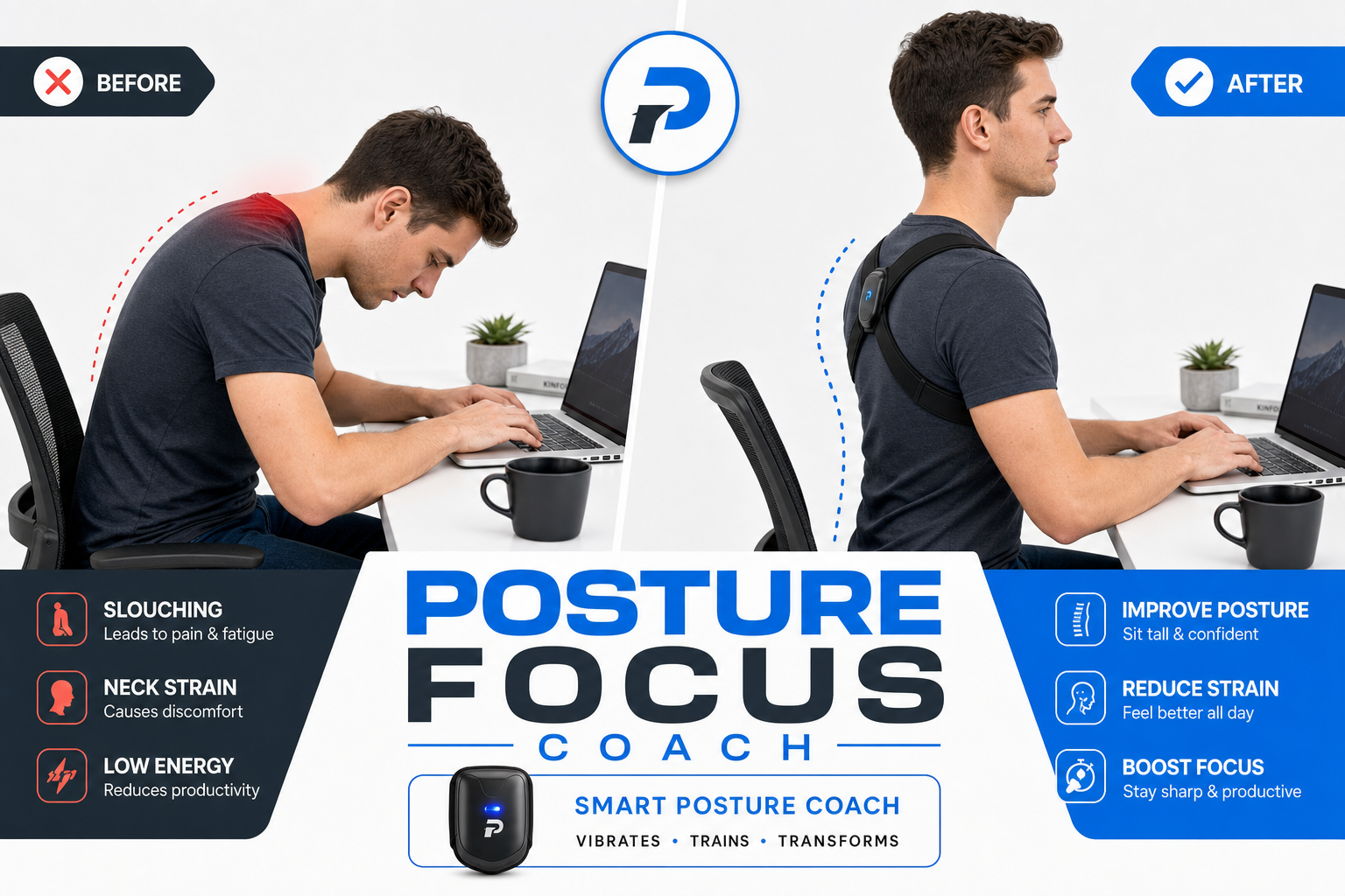 Tallo Posture Corrector Before and After comparison